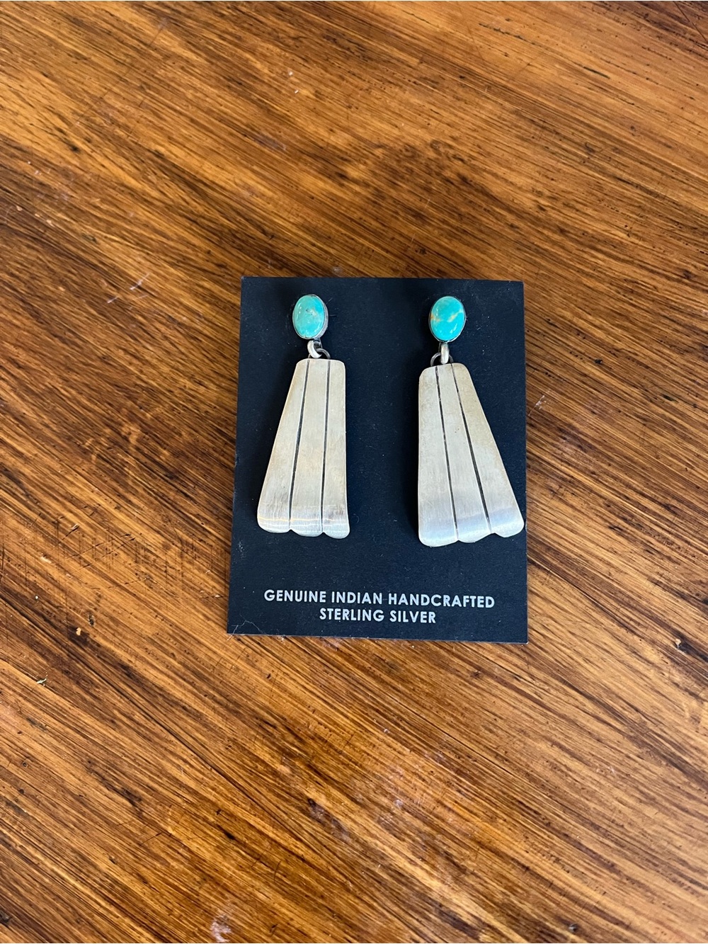 Handcrafted Sterling Silver Turquoise Drop Earrings